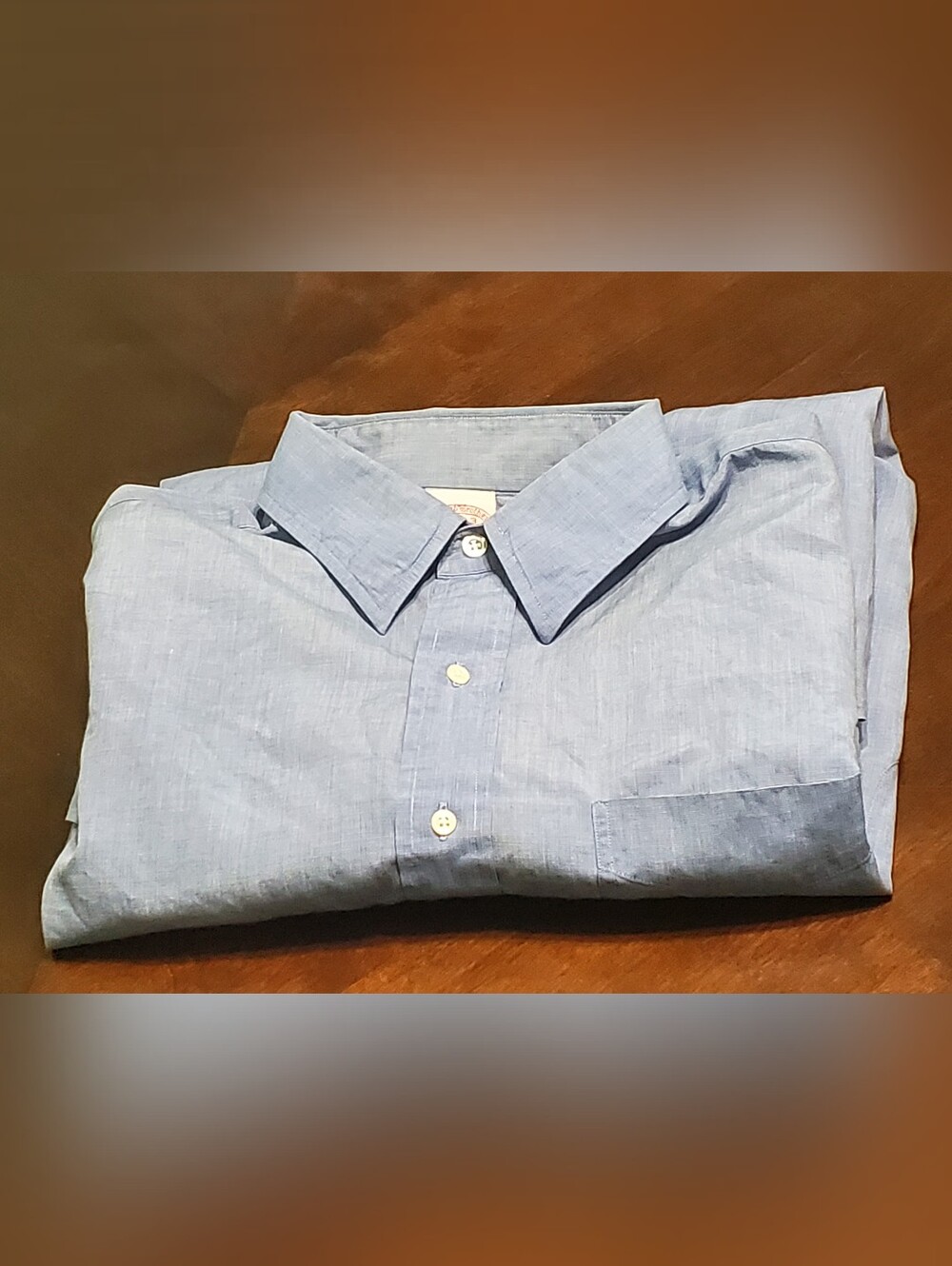 Vintage Brooks Brothers Shirt Mens 16.5 3 Blue 100% Cotton French Cuff